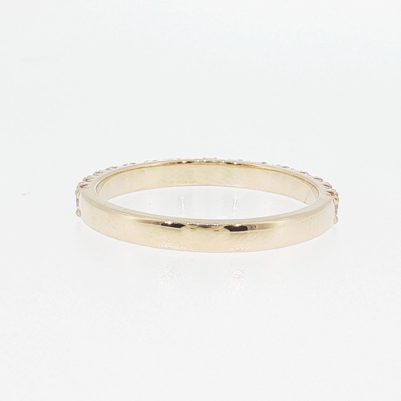 14K Gold | Yellow Gold .55cttw Round Lab Diamond Half Eternity Wedding/Anniversary Band