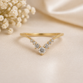14K Gold | Yellow Gold 0.25CT V Shape Lab Diamond Wedding Band