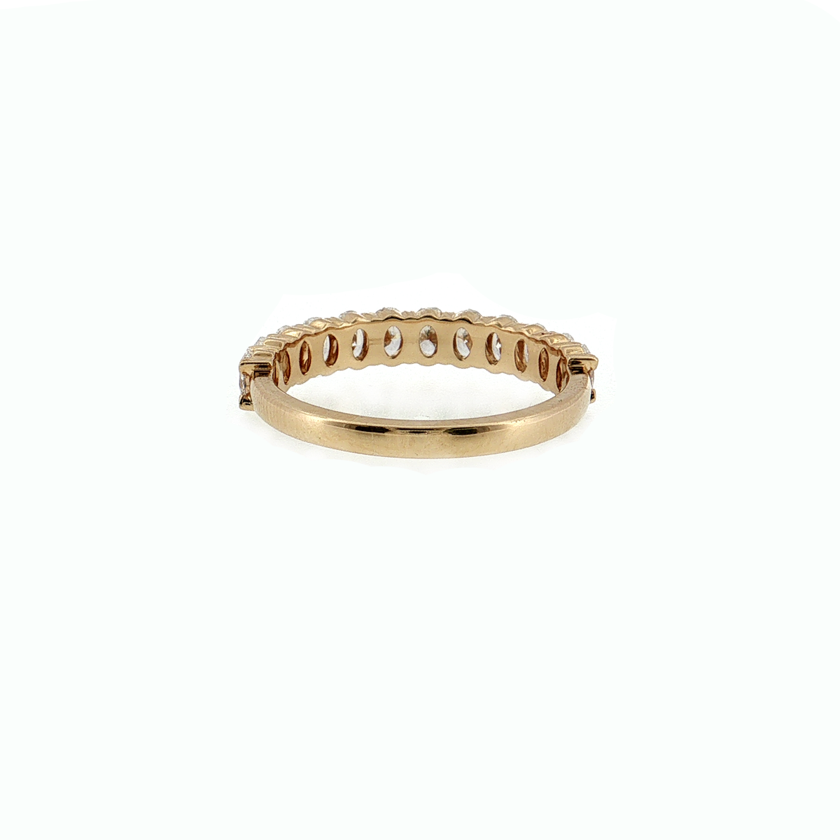 14K Gold | Yellow Gold 1.17 cttw Oval Brilliant Cut Diamond Half Eternity Wedding/Anniversary Band Back View
