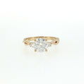 14K Gold | Yellow Gold 1.54CT Round Lab Diamond Engagement Ring with Twisted Openwork Shank and Natural Diamond Accents