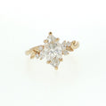 14K Gold | Yellow Gold 1.56CT Marquise Lab Diamond with .10ct Natural Round and .12ct Marquise Diamond Accents Engagement Ring