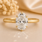 14K Gold | Yellow Gold 2.08CT Oval Brilliant Cut Solitaire Lab Diamond Engagement Ring