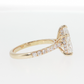 14K Gold | Yellow Gold 3.04CT Pear Brilliant Cut Lab Diamond with Hidden Halo and Pavé Band Engagement Ring