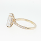 14K Gold | Yellow Gold 3.55CT Rectangular Brilliant Cut Lab Diamond Engagement Ring with Pavé Band