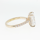 14K Gold | Yellow Gold 3.55CT Rectangular Brilliant Cut Lab Diamond Engagement Ring with Pavé Band