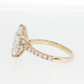 14K Gold | Yellow Gold 4.04CT Pear Brilliant Cut Lab Diamond Engagement Ring with Pavé Band