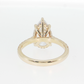 14K Gold | Yellow Gold 4.04CT Pear Brilliant Cut Lab Diamond Engagement Ring with Pavé Band
