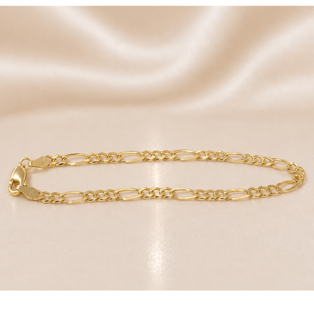 14K Gold | Yellow Gold Figaro Bracelet