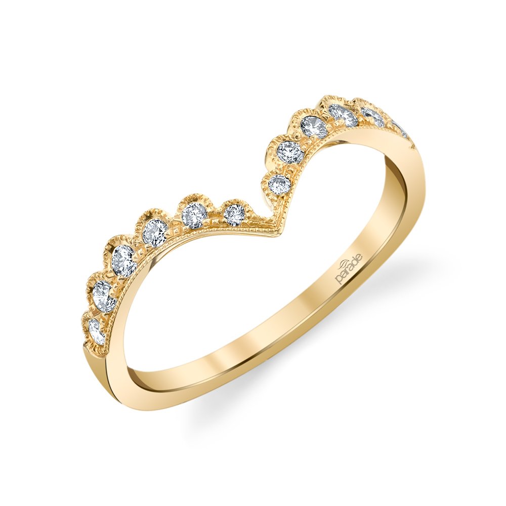 14K Gold | Yellow Gold Lumiere Bridal 0.17ct Natural Diamond Wedding Band