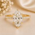 14K Gold | Yellow Hidden Halo Marquise 3.06ct Lab Diamond Engagement Ring