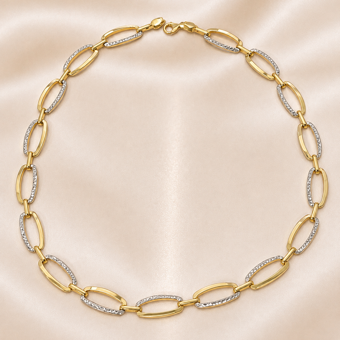 14K_Gold_Yellow_and_White_Diamond_Cut_Oval_Paperclip_Link_17_Necklace