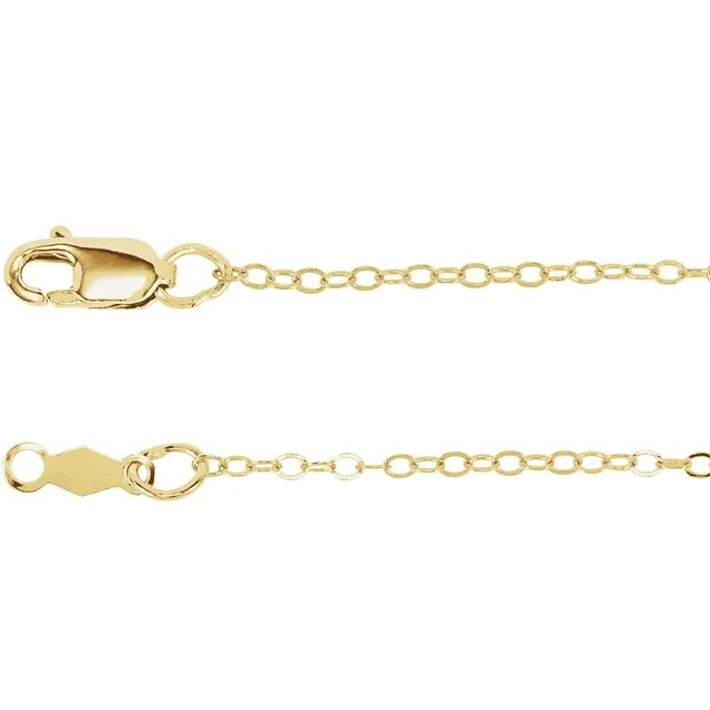 14K Gold | 1mm Flat Rolo Chains