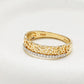 Shanore | 14K Gold Trinity Ring with Lab Diamond Border