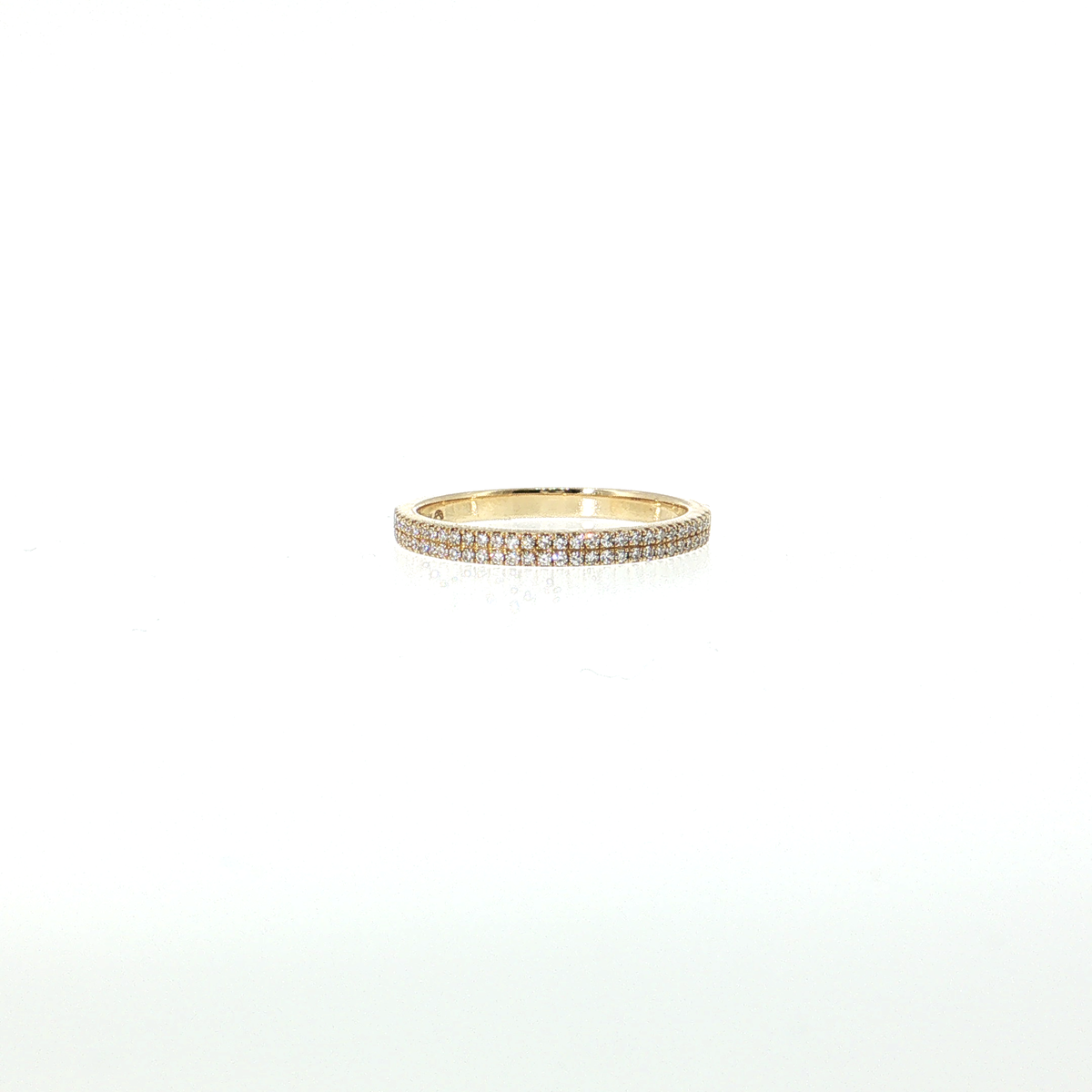 14k Gold | 0.17 cttw Natural Diamond 2 Row Pave Band Ring