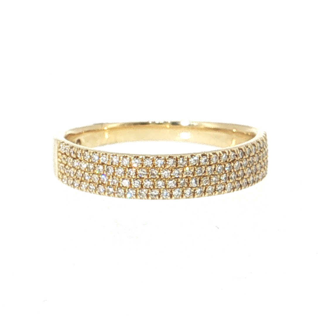 14k Gold | 0.23 cttw Natural Diamond 4 Row Pave Ring