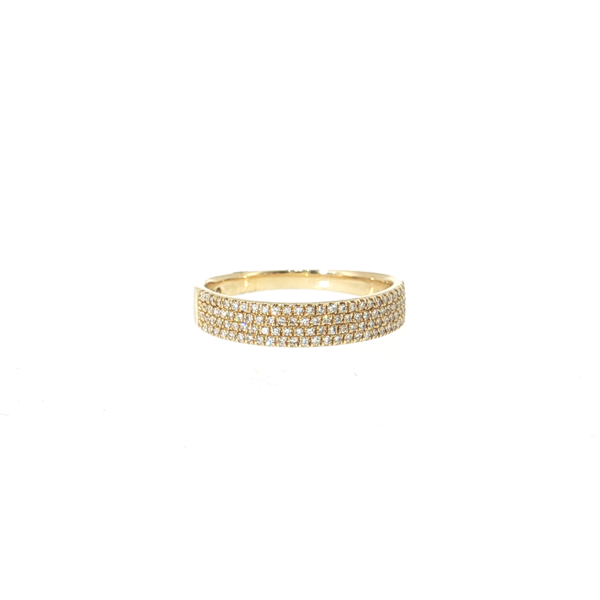 14k Gold | 0.23 cttw Natural Diamond 4 Row Pave Ring