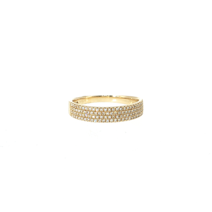 14k Gold | 0.23 cttw Natural Diamond 4 Row Pave Ring
