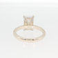 14K Gold | Yellow Gold 3.06CT Rectangular Brilliant Cut Lab Diamond Engagement Ring with Pavé-Prong Hidden Halo Setting and Pavé Band