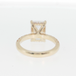 14K Gold | Yellow Gold 4.03CT Rectangular Brilliant Cut Lab Diamond with Hidden Halo and Pavé Band Engagement Ring