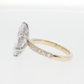 14K Gold | Yellow and White Gold 3.01CT Marquise Lab Diamond Hidden Halo and Pavé Band Engagement Ring