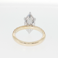 14K Gold | Yellow and White Gold 3.01CT Marquise Lab Diamond Hidden Halo and Pavé Band Engagement Ring