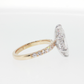 14K Gold | Yellow and White Gold 3.01CT Marquise Lab Diamond Hidden Halo and Pavé Band Engagement Ring