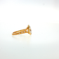 14K Gold | Yellow Gold 2.09CT Moval Engagement Ring Vintage Inspired Filigree, Milgrain & Round Diamond Accents