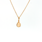 14K Gold | Yellow Gold Pear Shaped 1.05CT Opal Pendant with .03CT Round Natural Diamond