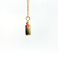 14K Gold | 3.97cttw Natural Bicolor Tourmaline Pendant with Emerald Cut
