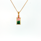 14K Gold | 3.97cttw Natural Bicolor Tourmaline Pendant with Emerald Cut