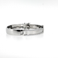 Sterling Silver | Designer-Inspired Raised Letter Centerpiece and CZ Edges Bangle Bracelet