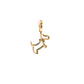 14K Gold | Small Dog Silhouette Pendant with .27cttw Natural Round Diamonds
