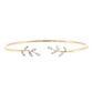 14K Gold | Yellow Gold 0.20 cttw Natural Diamond Leaf Bangle Bracelet