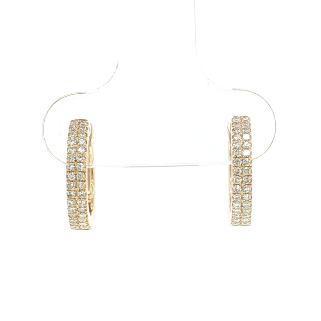 14K Gold | Double-Row 0.18 cttw Natural Diamond Huggie Earrings