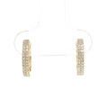 14K Gold | Double-Row 0.18 cttw Natural Diamond Huggie Earrings