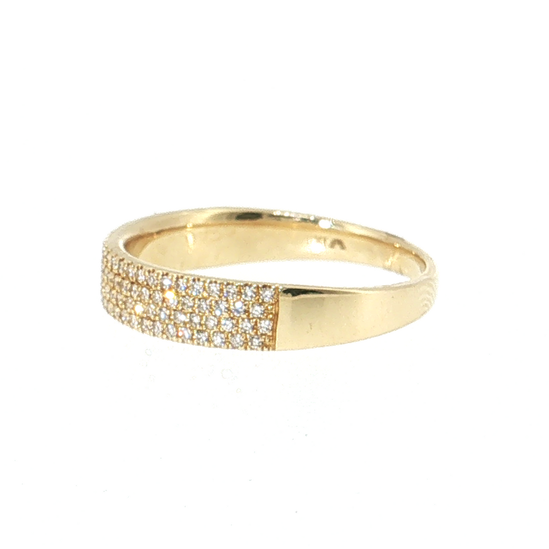 14k Gold | 0.23 cttw Natural Diamond 4 Row Pave Band Ring