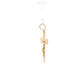 19.2K Portuguese Gold | Flat Detailed Polished Cross with Matte Border with Jesus Charm Pendant