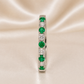 18K Gold | WG .20CT Natural Emerald & .16CT Natural Diamond Ring