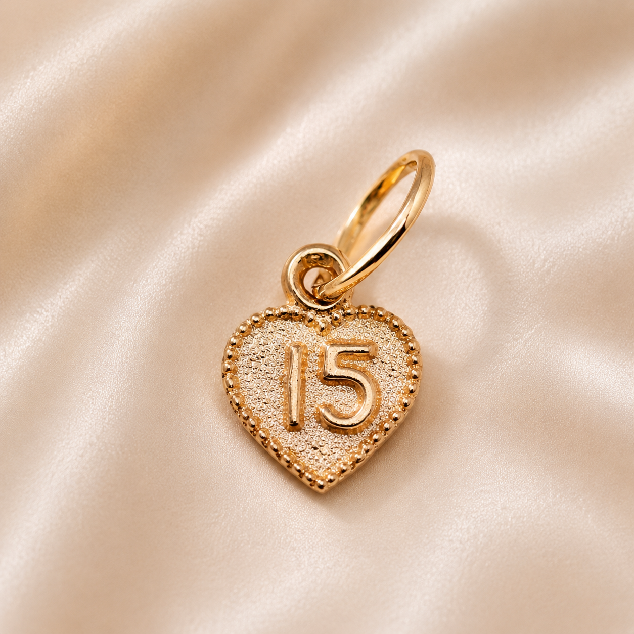 19.2K Portuguese Gold | 15th Charm – Traditional Quinceañera Gold Pendant