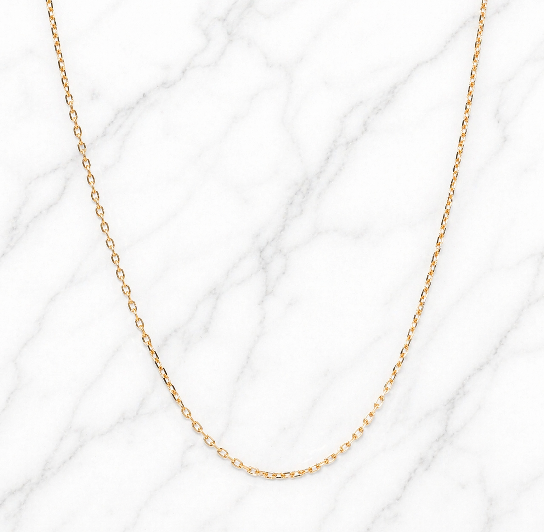 19.2K Portuguese Gold | 18" 1mm Cable Chain Chains unisex yellow gold