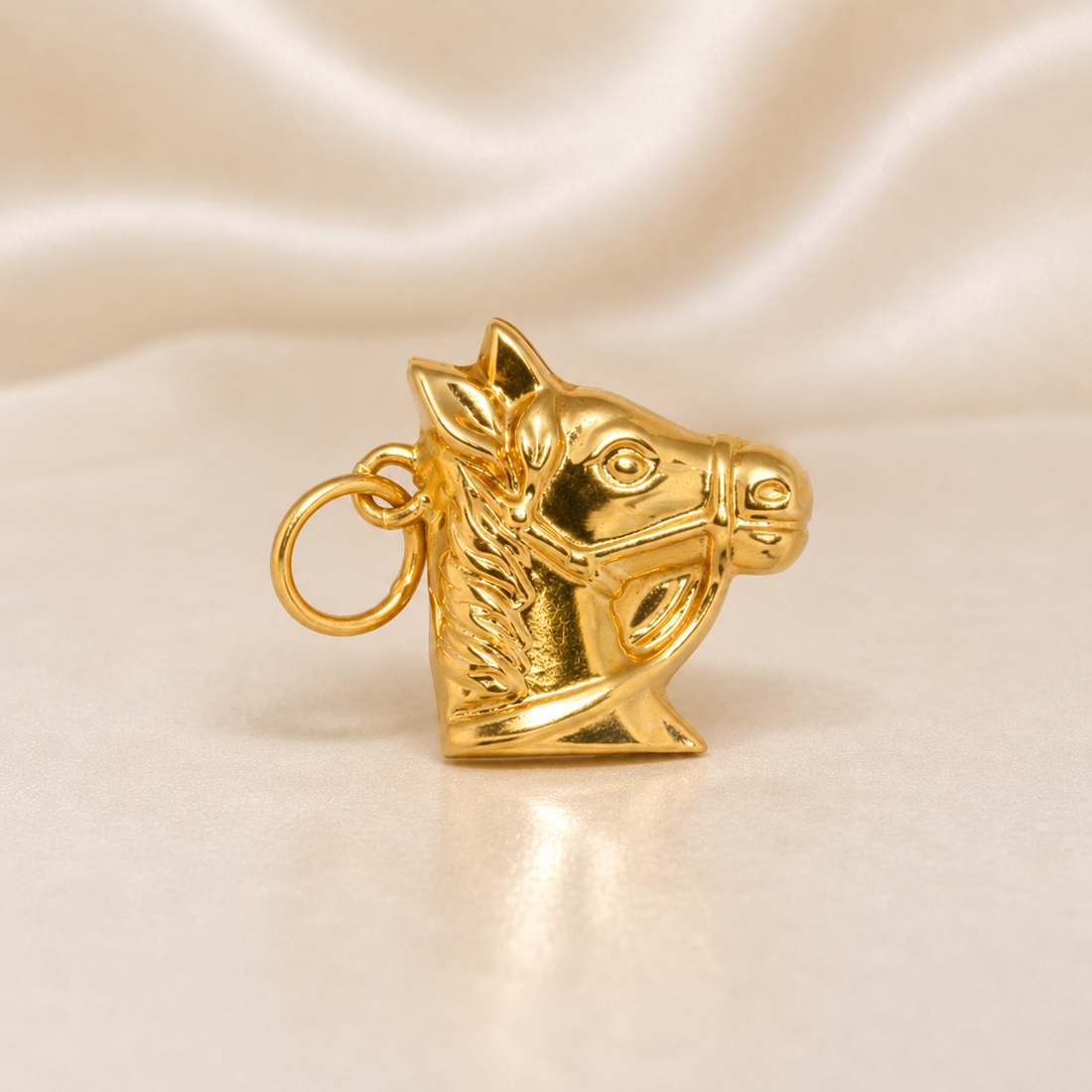 19.2K Portuguese Gold | Large Horse Charm Animal Gift Kids Charm Horse 