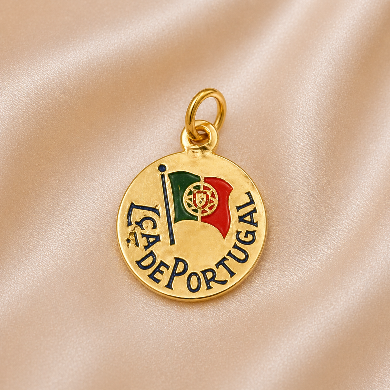 19.2K Portuguese Gold | Small Round Lca De Portugal Charm Small Portugal Charm