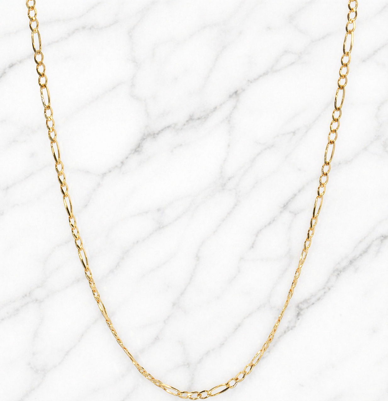 19.2K Portuguese Gold | 20" 1.6mm Solid Figaro Chain