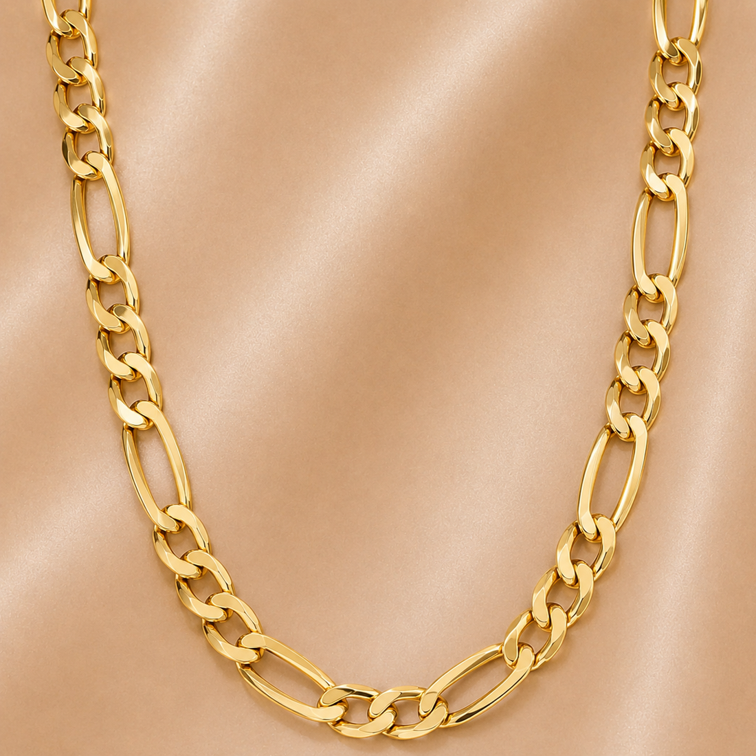19.2K Portuguese Gold | 26" 6.5mm Solid Figaro Chain
