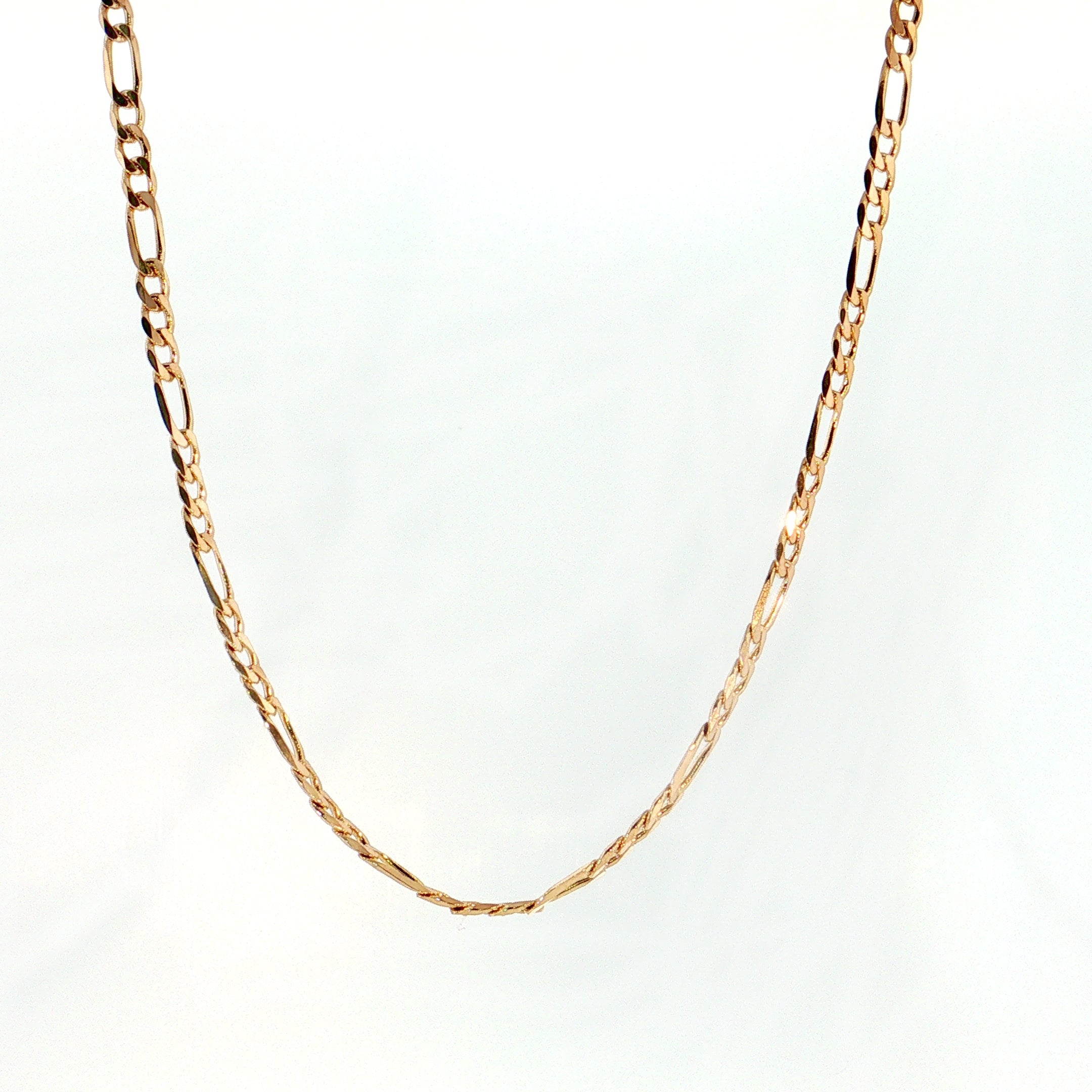 19.2K Portuguese Gold | 3.3mm Solid Figaro Chain