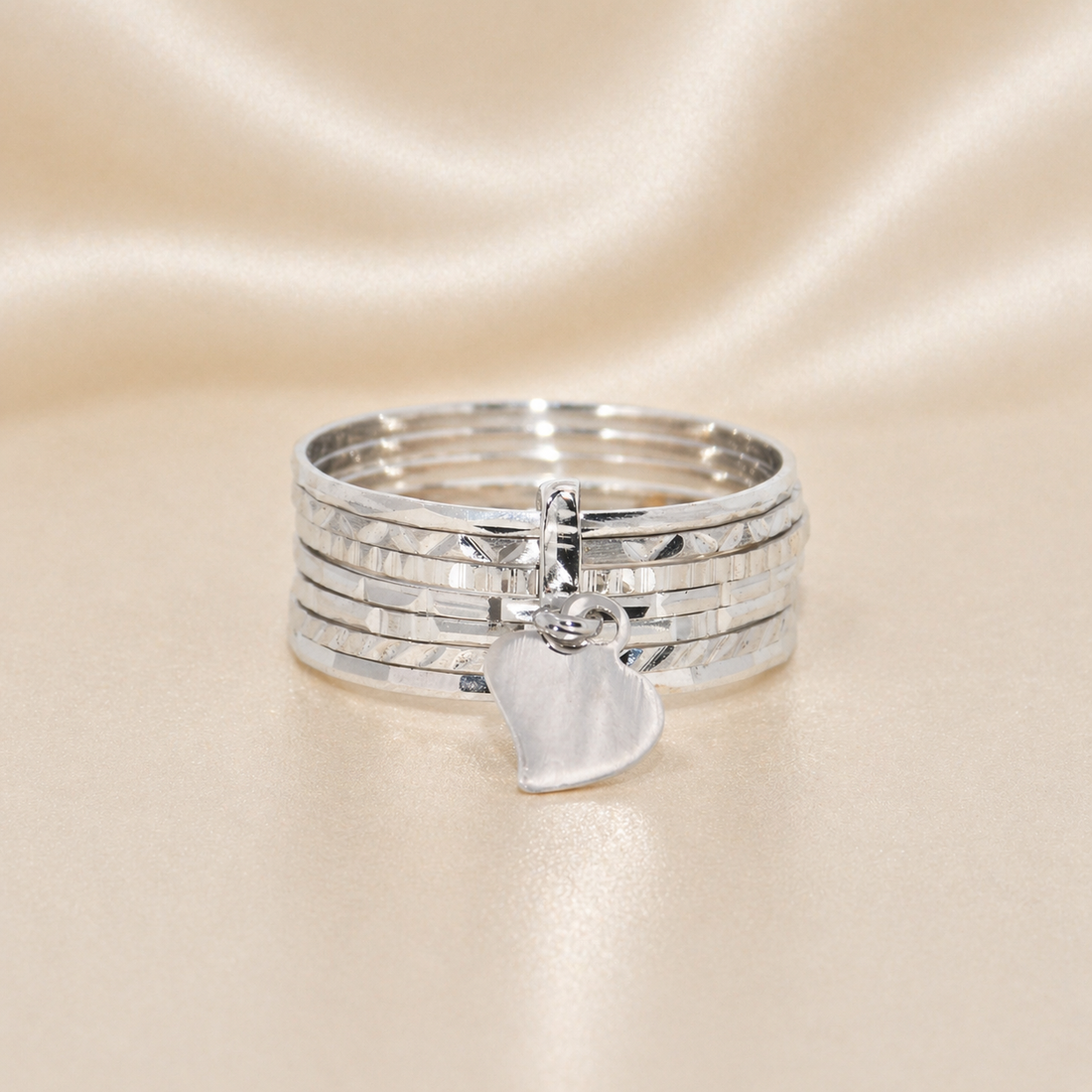 White Gold 19.2k Portuguese 7 Band rings