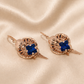 19.2K Portuguese Gold | Antique Stone Earrings blue