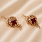 19.2K Portuguese Gold | Antique Stone Earrings red