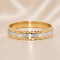 19.2K Portuguese Gold | Art Deco Style Band 4.3mm
