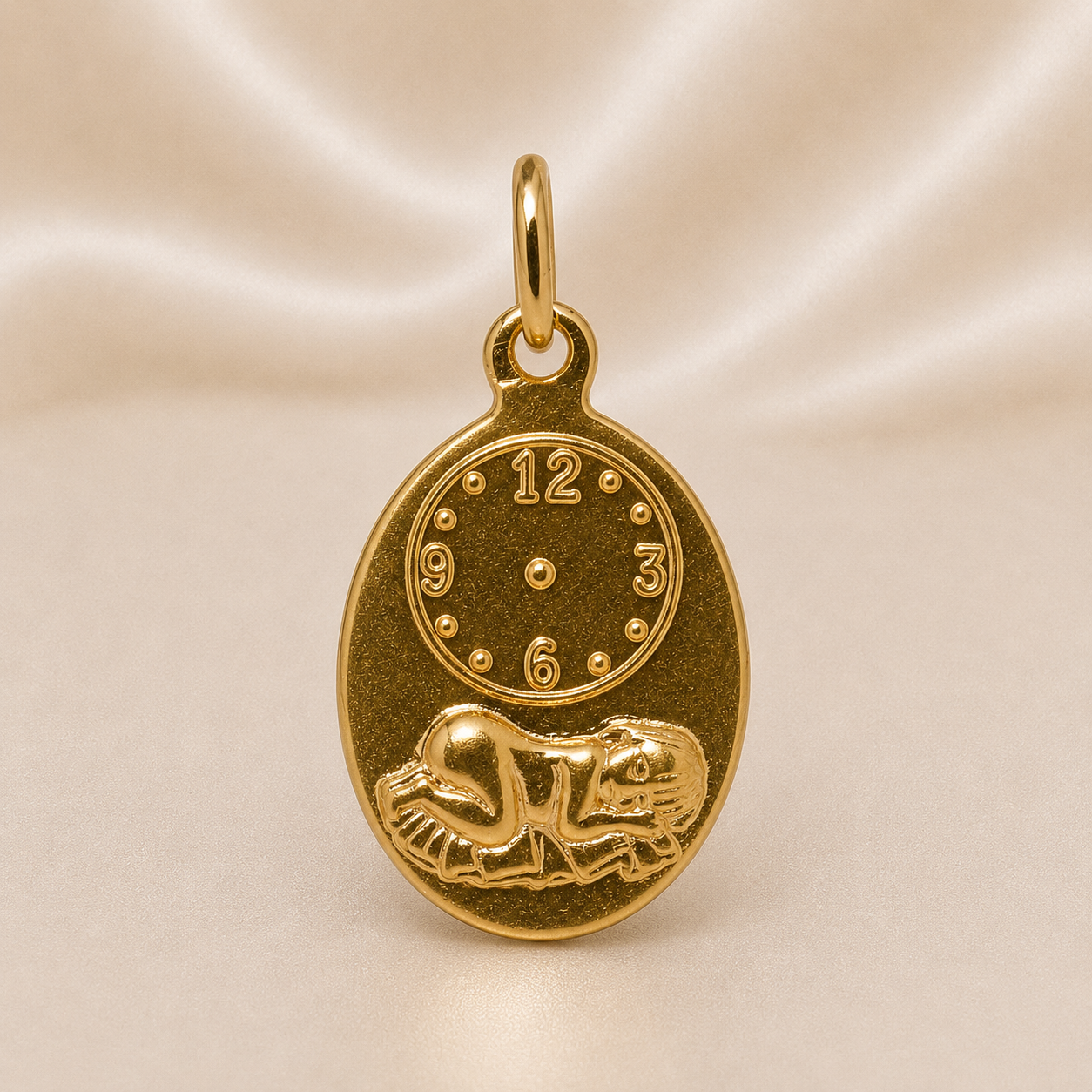 19.2K Portuguese Gold | Baby Watch Pendant
